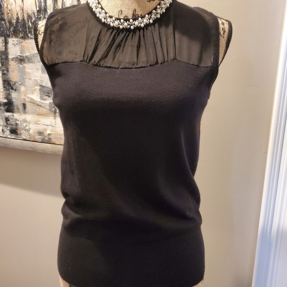 NWT Sleeveless jeweled sweater top